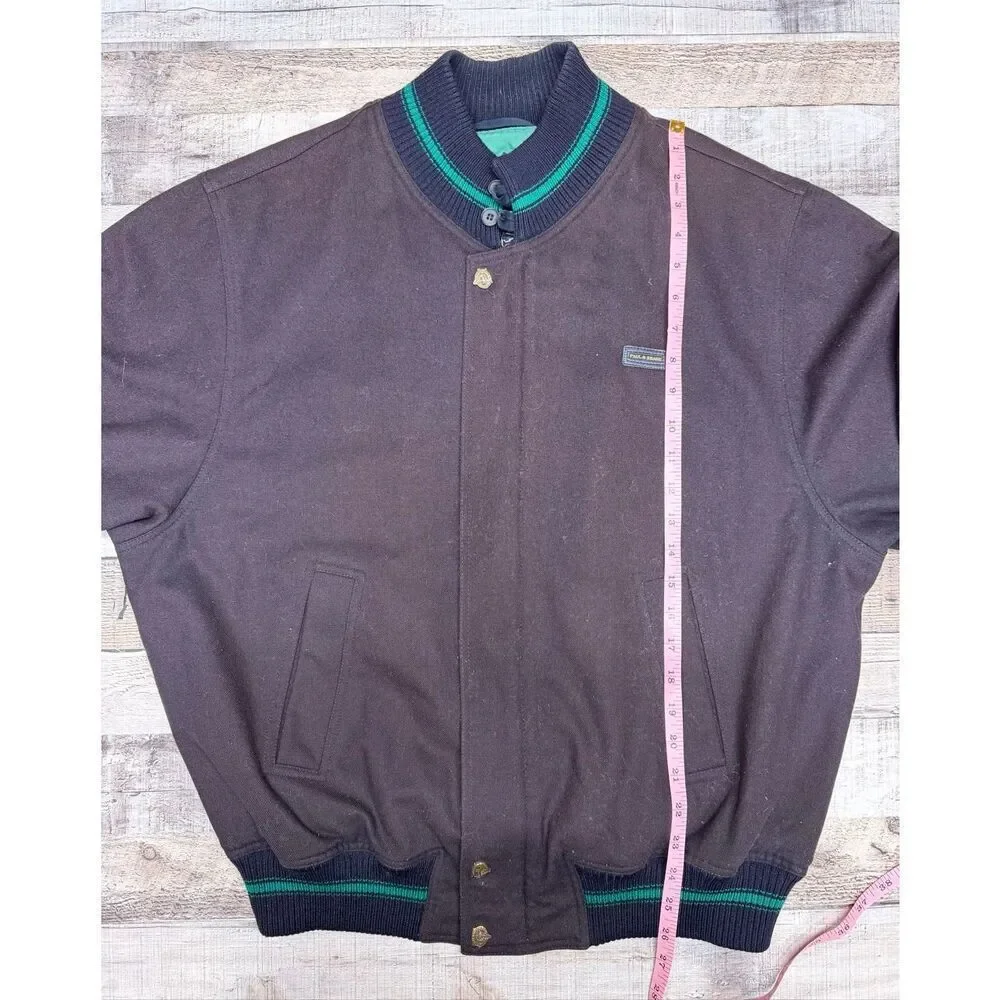 Vintage Paul & Shark Wool Yacht Club Lined Bomber Jacket Made in Italy Sz Small - Picture 4 of 12